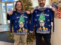 Jake & Tim “Dwight” sweaters.