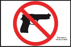 This is an example of the sign private property owners must display if they choose to prohibit individuals from carrying concealed weapons on their premises.